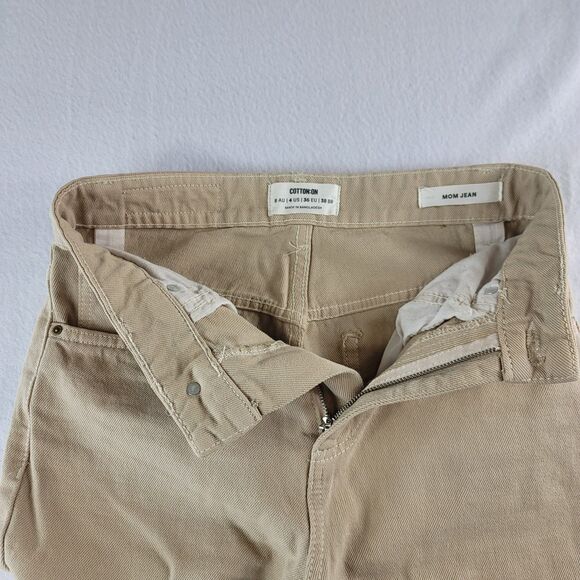 Cotton On “Mom Jeans” Beige  in Color relaxed straight Women's Size 4 - Picture 2 of 11